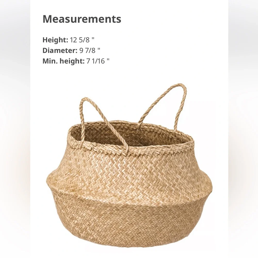 NWT IKEA Seagrass Basket Fladis